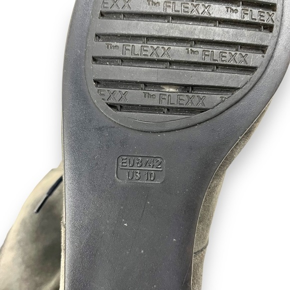 The Flexx Boots Women 10 Gray Leather Suede Ankle Minimalist Buccaneer Goth - Picture 7 of 9